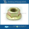Made In China Carbon Steel Yellow Plated DIN 6923 Hex Flange Nuts